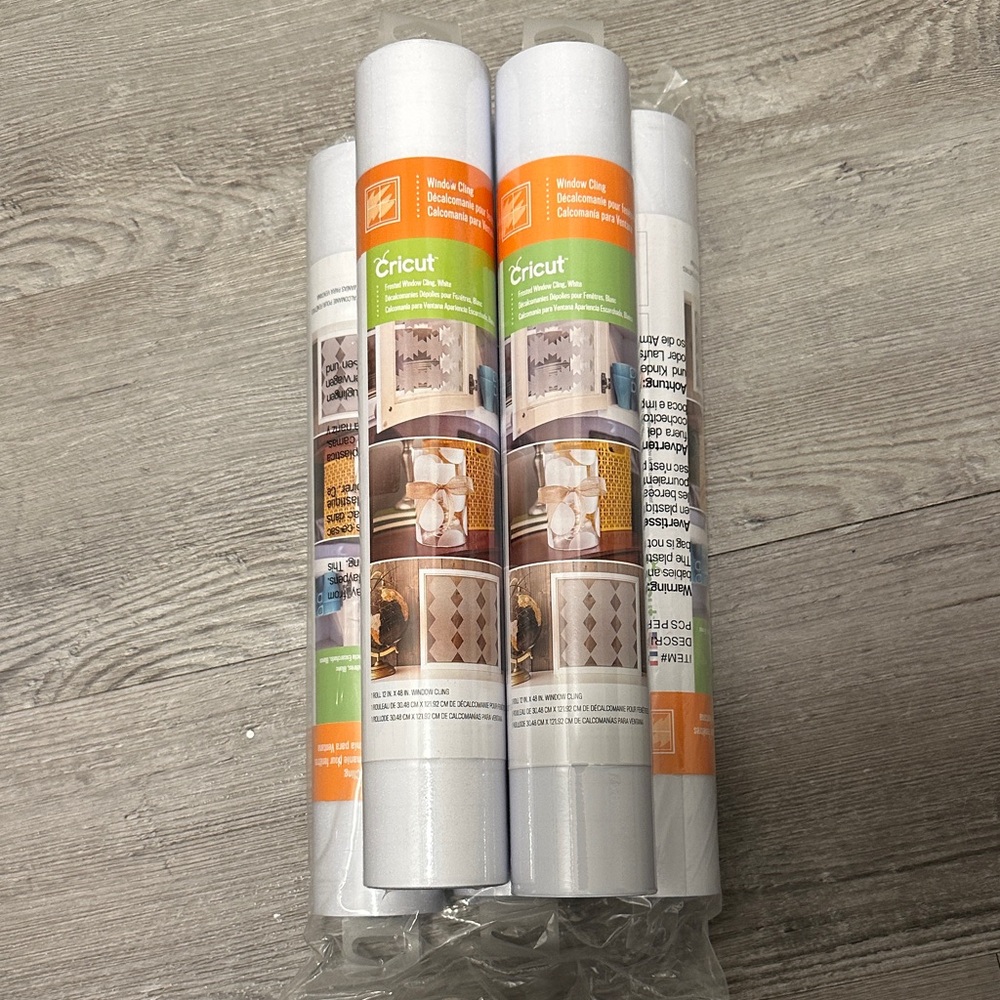 Cricut White Window Cling Rolls - 5 Pack  1 roll 12” x 48”